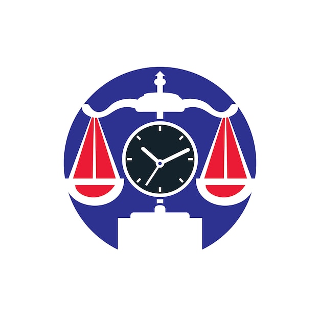 Wet tijd vector logo ontwerp