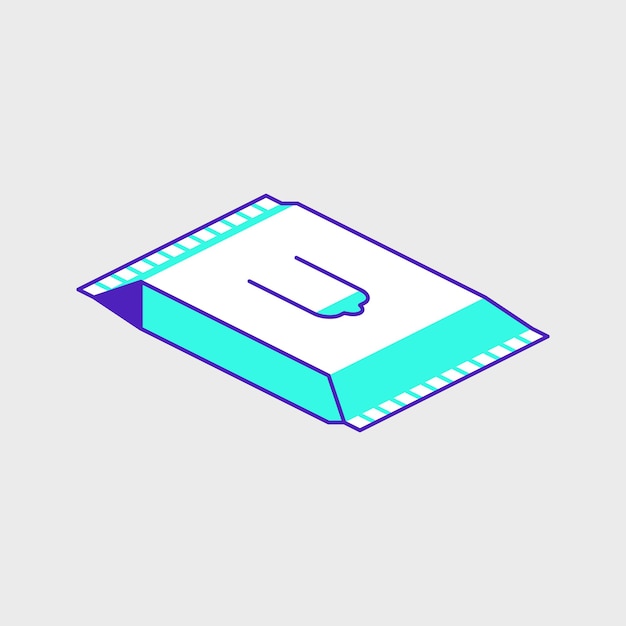 Wet wipes isometric vector illustration