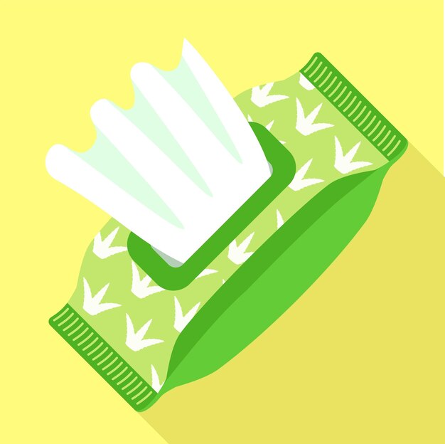 Vector wet wipes pack icon flat illustration of wet wipes pack vector icon for web design