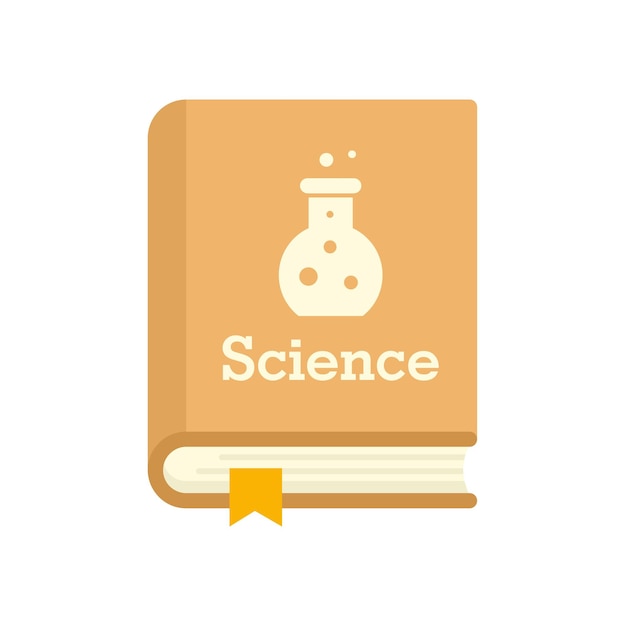 Wetenschap boekpictogram vlakke afbeelding van wetenschap boek vector pictogram geïsoleerd op een witte achtergrond