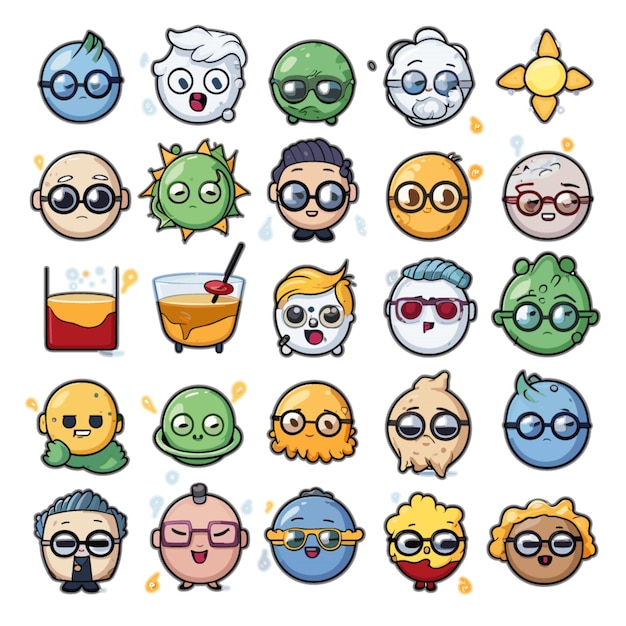 Vector wetenschap emojis vector op witte achtergrond