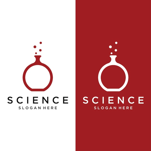 Wetenschap laboratorium logo sjabloonontwerp met molecuul zeepbel met modern conceptLogo voor zakelijke laboratoriumwetenschap