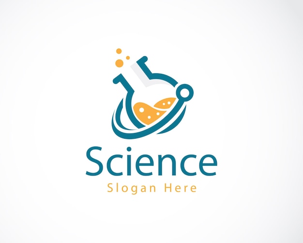 Wetenschap logo creatief bio tech logo onderwijs wetenschap technologie lab molecuul ontwerpconcept