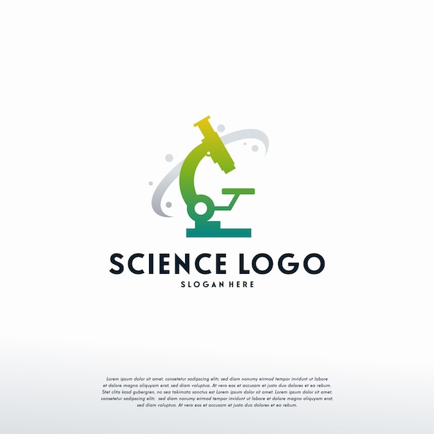 Wetenschap logo ontwerpt vector, Microscoop logo sjabloon, Logo symboolpictogram