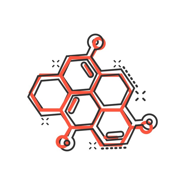 Wetenschap pictogram in komische stijl Dna cel cartoon vectorillustratie op witte geïsoleerde achtergrond Molecuul evolutie splash effect bedrijfsconcept