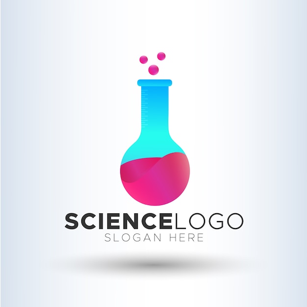 Wetenschap reageerbuis moderne logo sjabloon