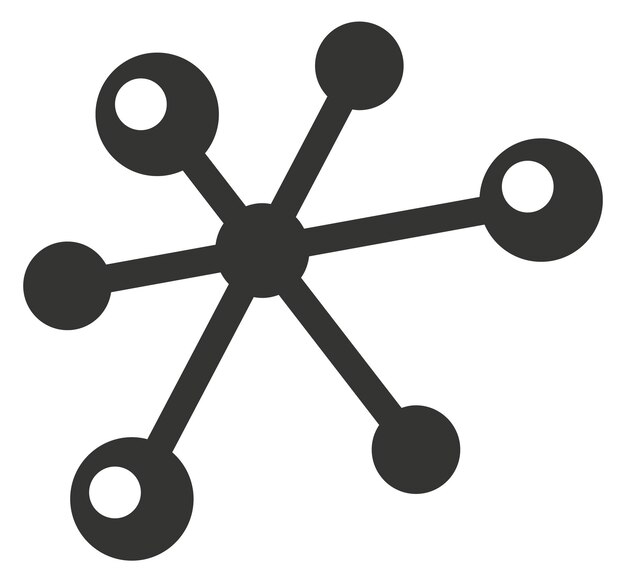 Wetenschappelijk logo Zwart chemisch molecule model icoon geïsoleerd op witte achtergrond