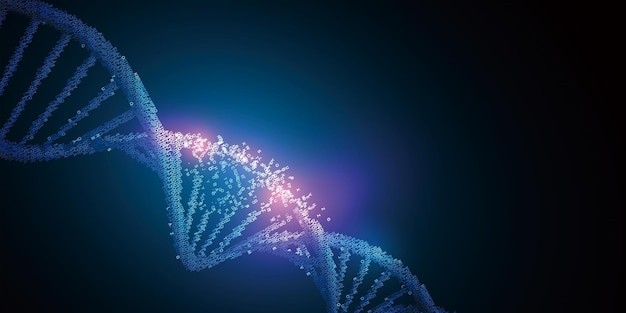 Vector wetenschappelijk sjabloon behang of banner met een dna-moleculen