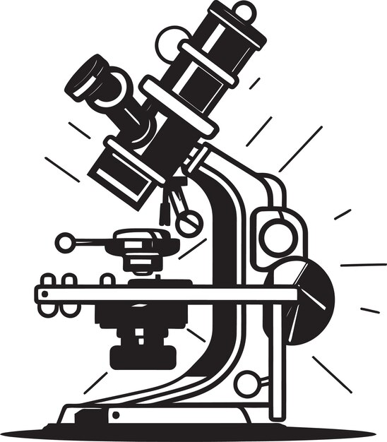 Wetenschappelijke sonde Insight Vector Emblematische lens Zoeker Icon Zwart logo