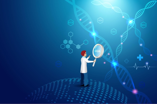 Wetenschapper arts die generieke DNA-testen analyseert Laboratoriumonderzoek medische innovatietechnologie