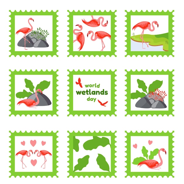 Vector wetland sticker stempel vector illustratie ontwerp