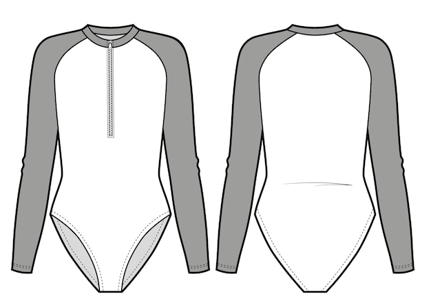 Wetsuit swimsuit surfing long sleeves bodysuit with zipper on front