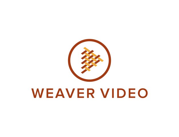 wever en afspeelknop video eenvoudig gestroomlijnd creatief geometrisch modern logo-ontwerp