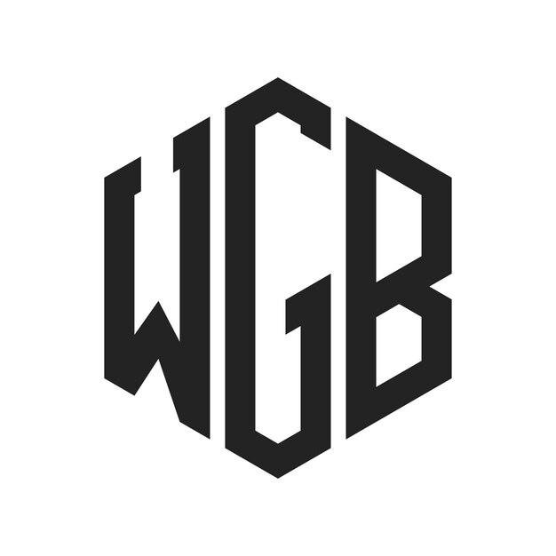 WGB ロゴ デザイン WGB モノグラム ロゴ ヘクサゴン形