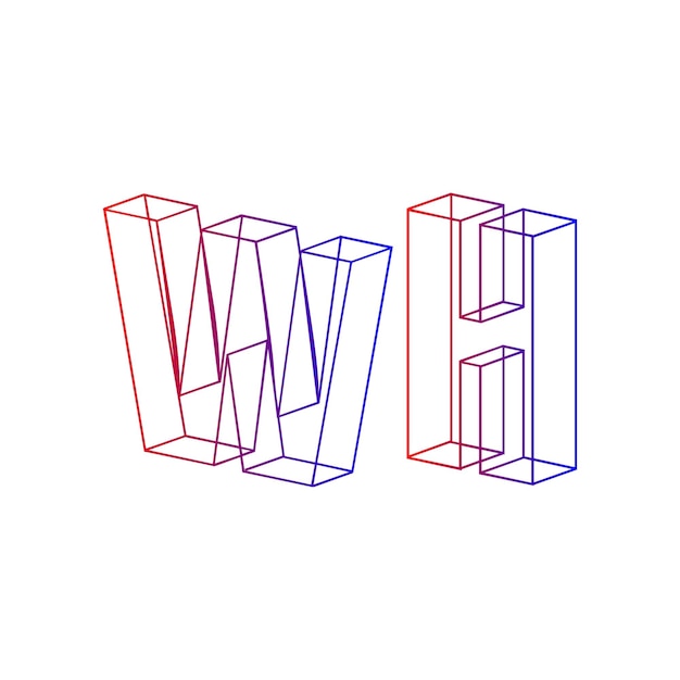 Vector wh logo design illustrator