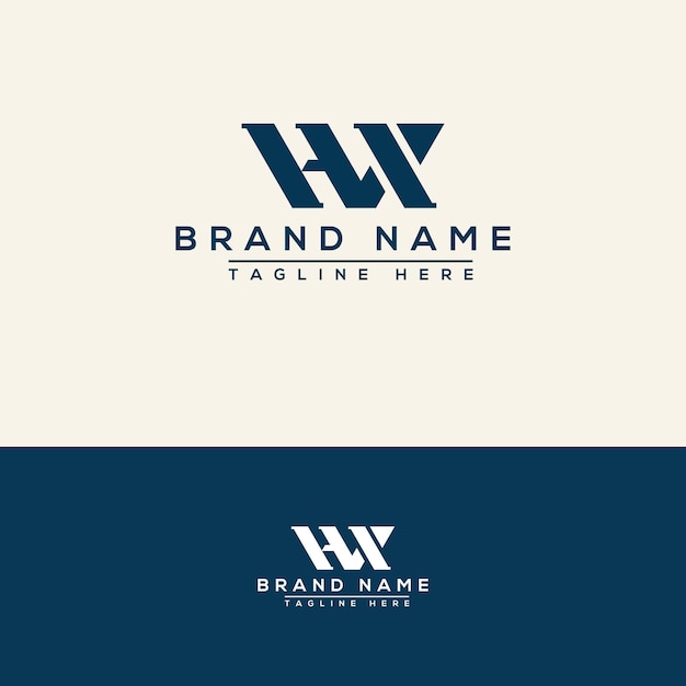 Wh logo design template vector graphic branding element.