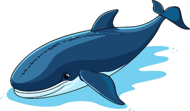 Whale as Sea Animal Floating Underwater Vector Illustration