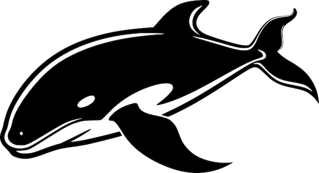 Vector whale black and white vector illustration