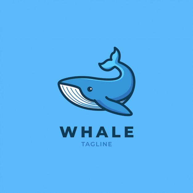 Whale cartoon logo