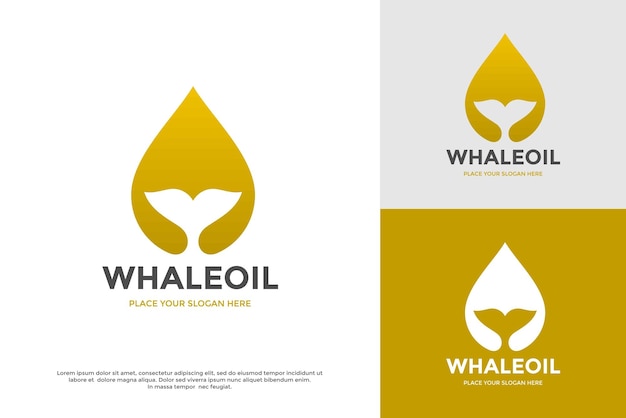 Whale or fish oil vector logo template. This design use nature product. Suitable for health.