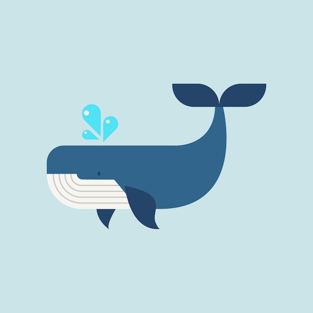 Whale in flat style