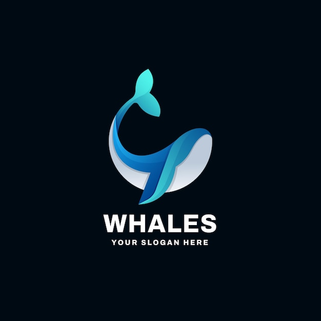 Whale Gradient Logo Vector Icon Illustration