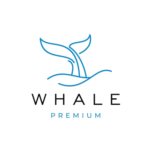 Кит горбатый ныряет в океан логотип кита