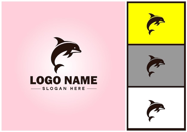 Icona del logo della balena grafica vettoriale per l'icona del marchio aziendale modello del logo dell'oceano della balena