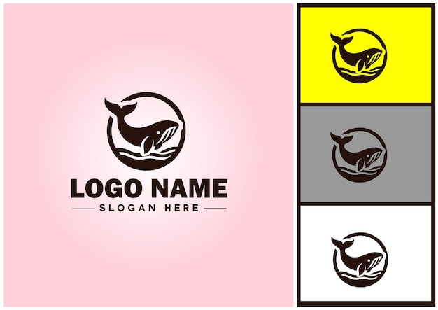 Whale icon logo vector art graphics for business brand icon whale fish ocean logo template