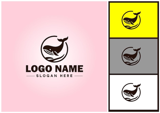 Whale icon logo vector art graphics for business brand icon Whale fish Ocean logo template