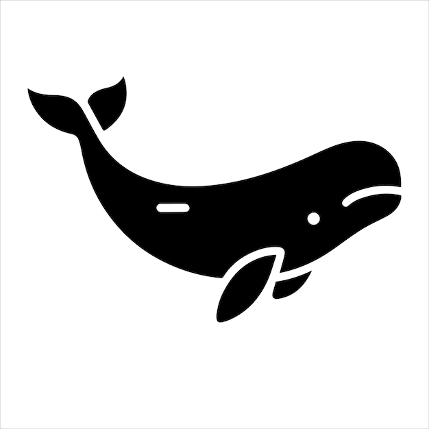 クジラのアイコン シルエット ミニマルベルーガクジラ シルエートベクトル