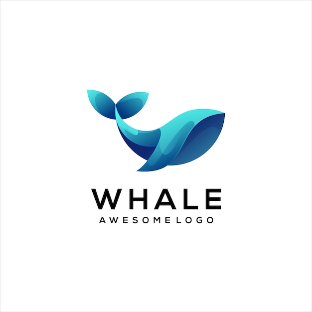 Whale logo colorful gradient template