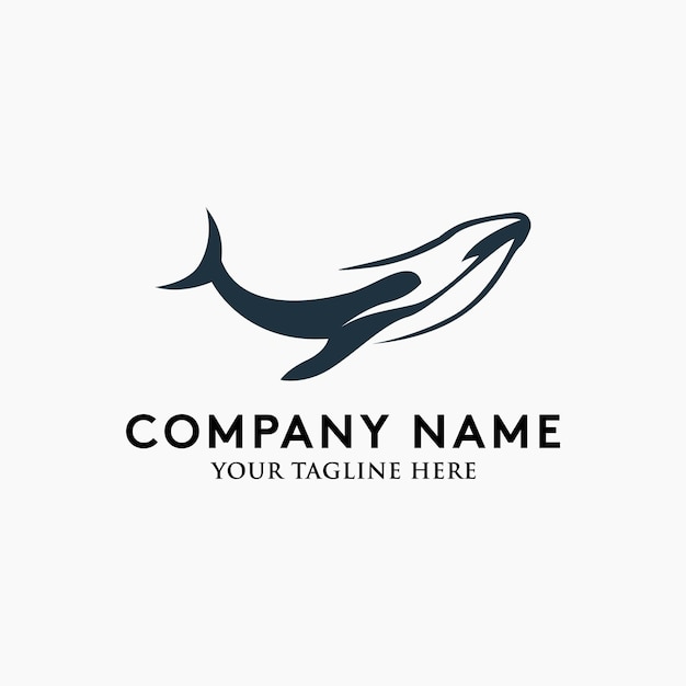 Vettore vettore di progettazione del logo della balena