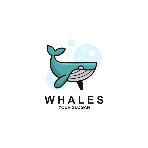 Vector whale logo design