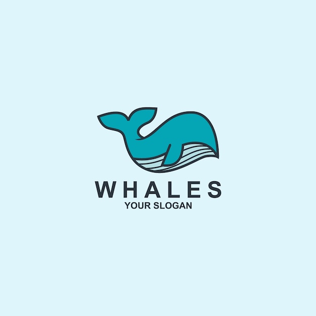 Vector whale logo design