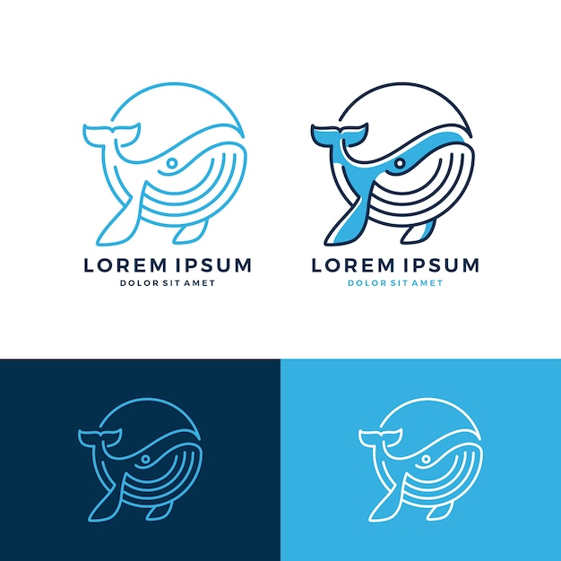 whale logo emblem line art outline download