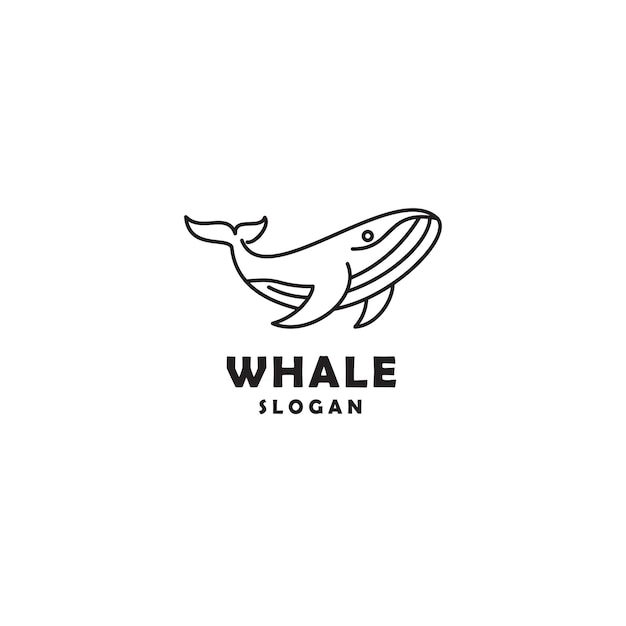 Vettore premium del modello di progettazione dell'icona del logo della balena