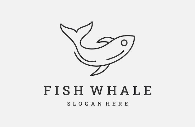 Whale logo icon design template vector illustration