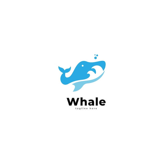 whale logo icon vector template