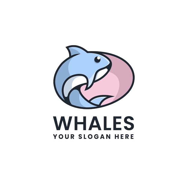 Whale Logo Mascot Icon Illustration