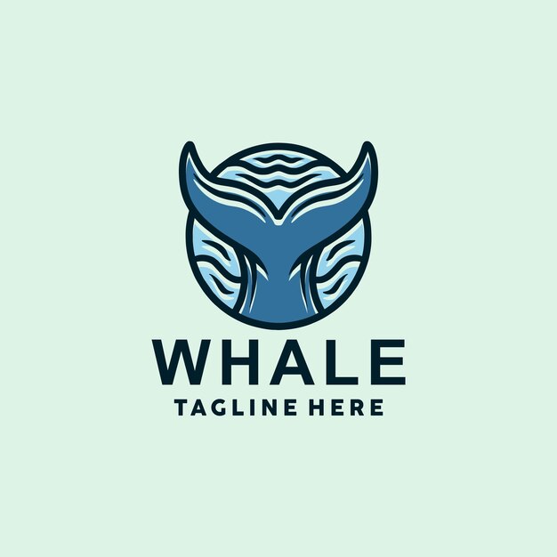 Vector whale logo symbol design illustration vector icon emblem