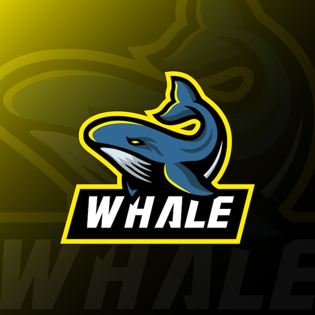 Whale mascot logo esport gaming illustration