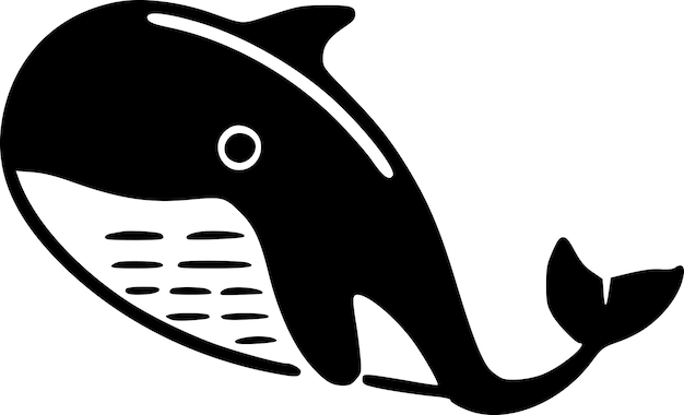 Vector whale minimalist and simple silhouette vector illustration