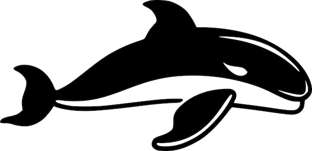 Vector whale minimalist and simple silhouette vector illustration