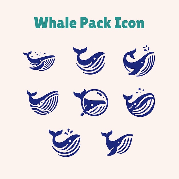 Vector whale pack icon 01