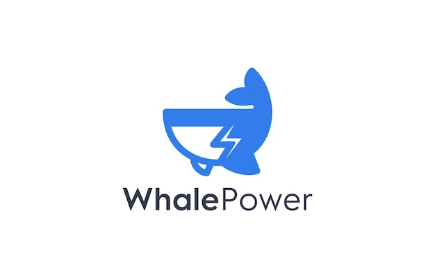 Whale and power energy logo design templates