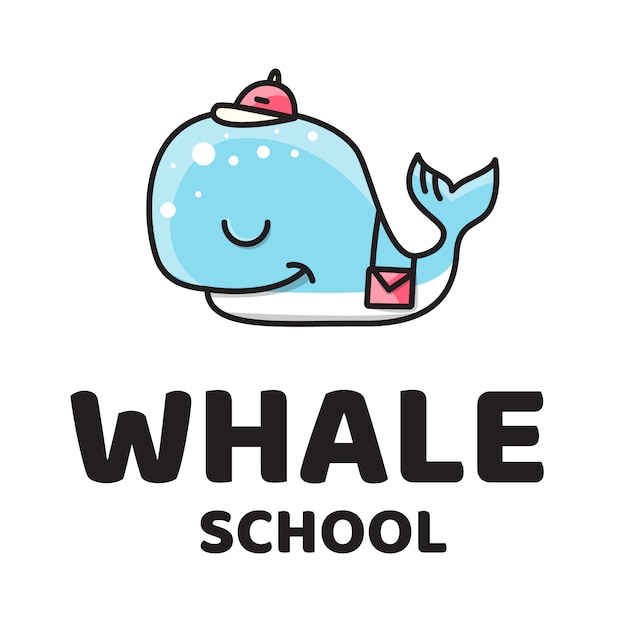 Whale school schattig logo