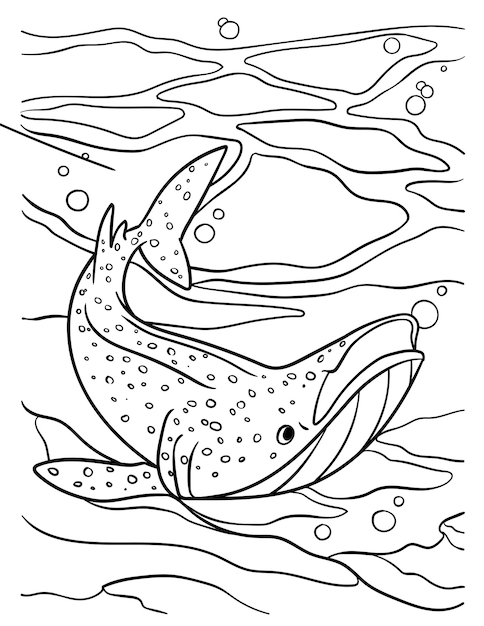 Whale Shark Coloring Page for Kids