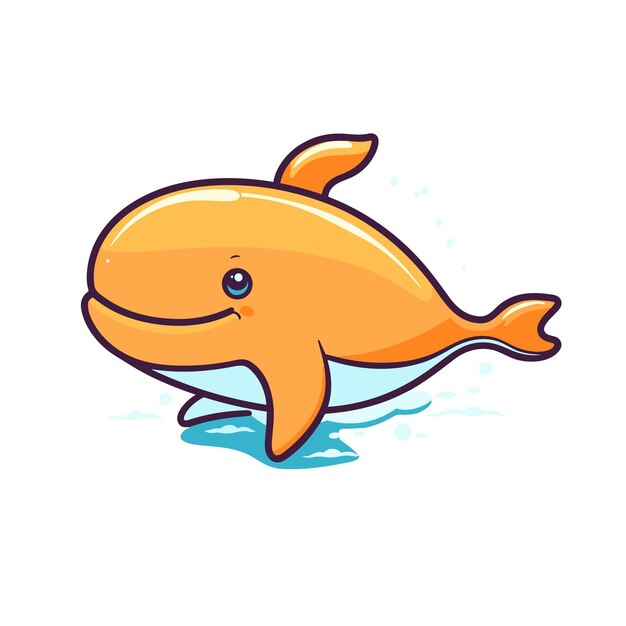 Whale swimming cartoon tshirt design graphic illustration cartoon vector