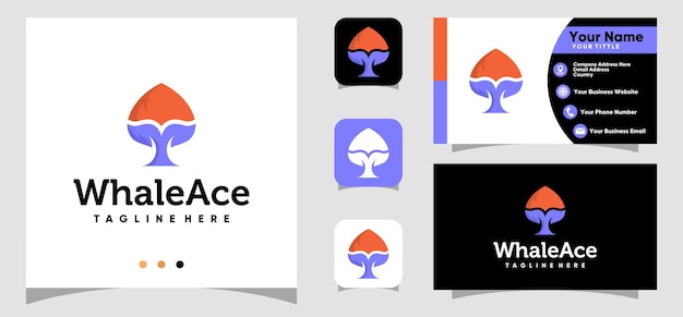 ホエールテールエースのロゴデザインと名刺テンプレート